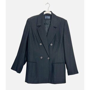 Alexon UK Women's 2 Button Wool Blend Blazer in Black - Sz 6 (EU38/UK10)